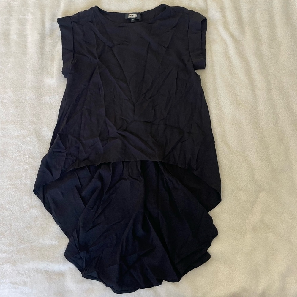 Izzue hi lo Black Women's Blouse